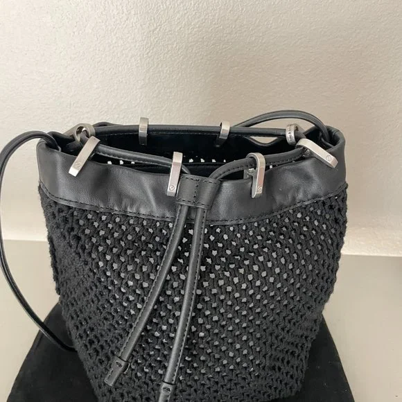 Rag & Bone Crochet Leather Trim Bucket Bag - Picture 2 of 7